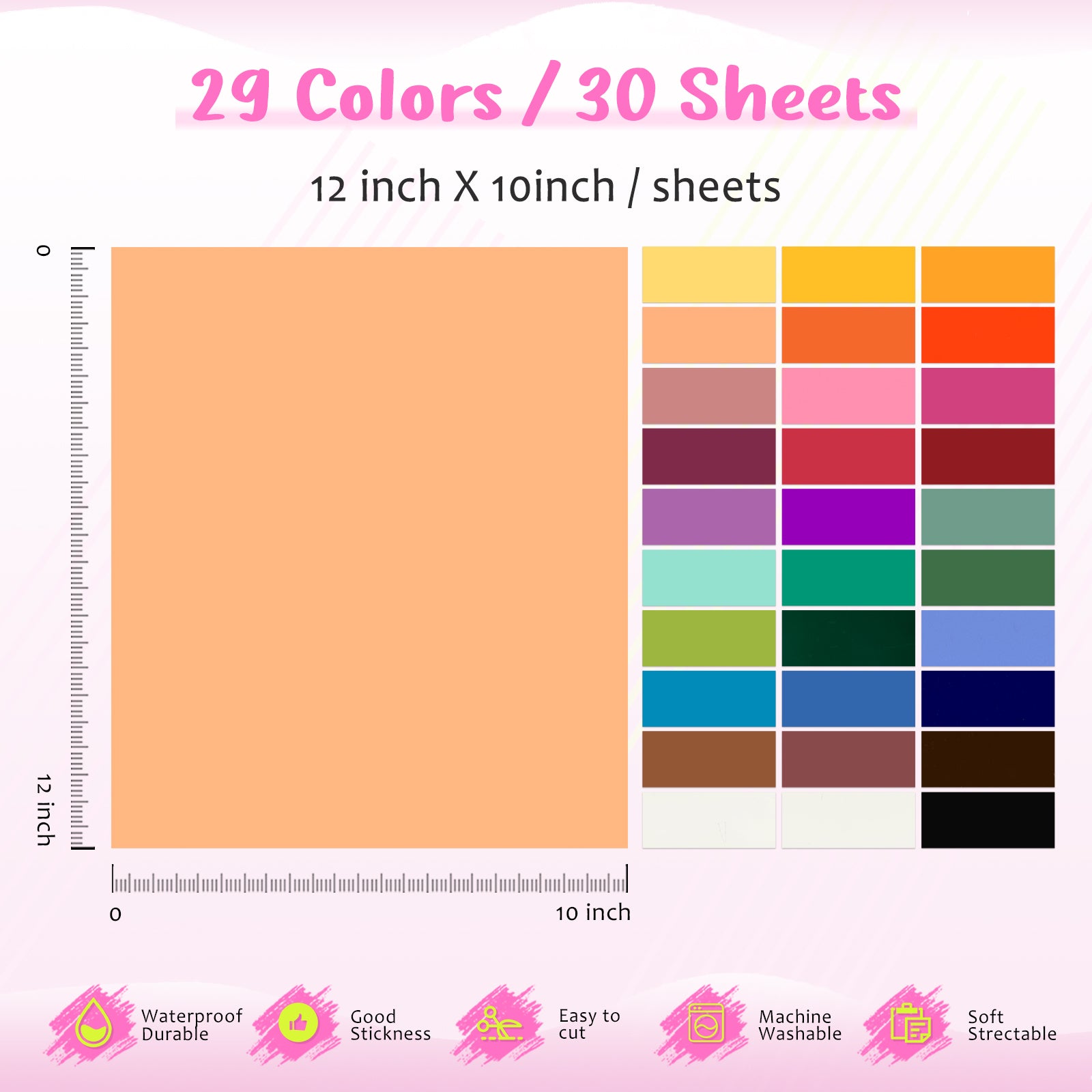 All Colors 3D Puff Heat Transfer Vinyl (HTV) Bundle (33 colors - will not  include Tan 3D Puff)