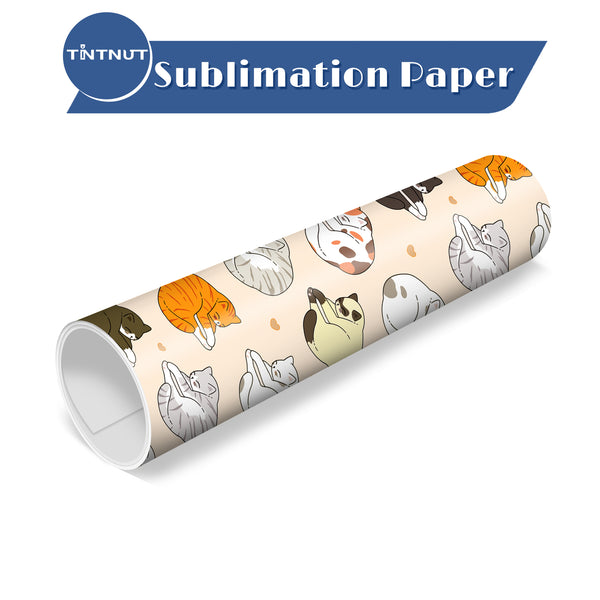 Tintnut Lovely Cat Pattern Sublimation Transfer Paper,Color Cat Sublimation Ink Transfer Sheets Compatible with Cricut for DIY Mugs,T-Shirts and Easy to use Weed.