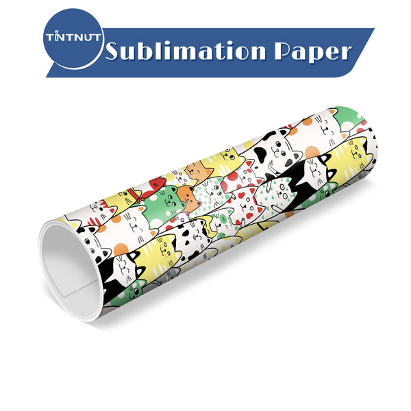 Tintnut Lovely Color Cat Pattern Sublimation Transfer Paper,Sublimation Transfer Sheets Compatible with ALL Machine and Easy to use Transfer.