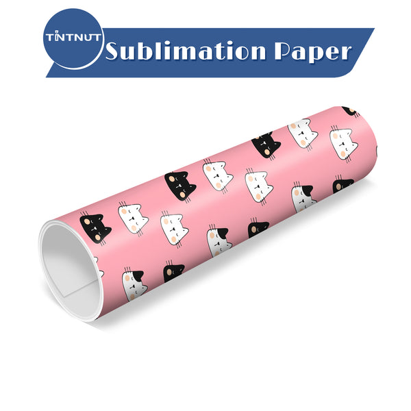 Tintnut Lovely Cat Pattern Sublimation Transfer Paper,Color Cat Sublimation Ink Transfer Sheets Compatible with ALL Machine and Easy to use Weed.