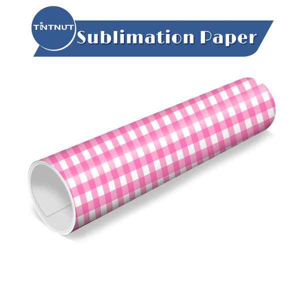 Tintnut Colored Plaid Sublimation Pattern Transfer Paper,Pink Plaid Sublimation Transfer Sheets Compatible with ALL Machine and Easy to use Weed.