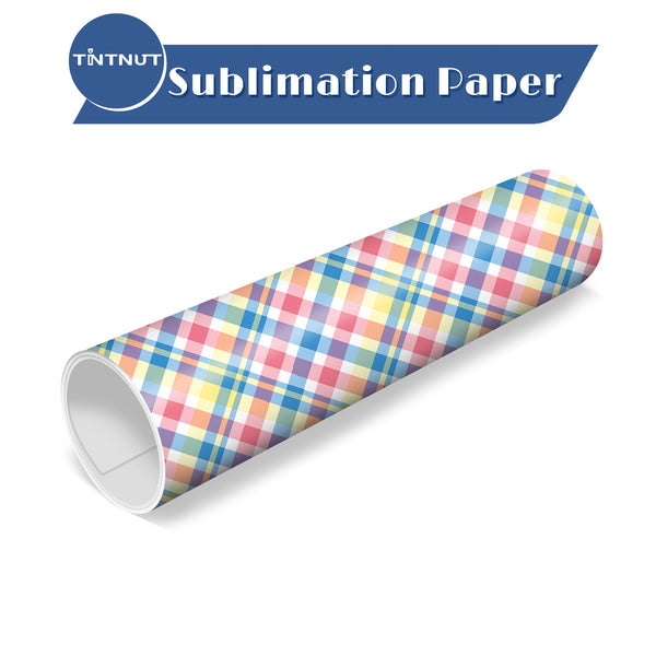 Tintnut Plaid Pattern Sublimation Transfer Sheets,Colored Plaid Sublimation Transfer Paper Compatible with ALL Machine and Easy to use Weed.