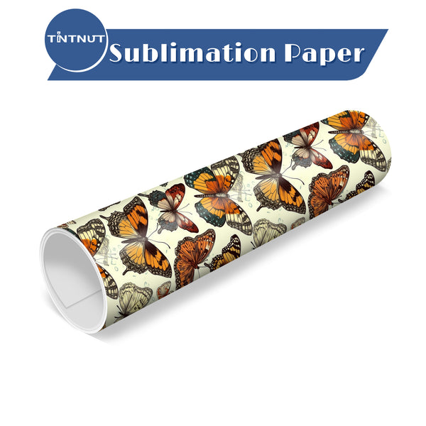 Tintnut Butterfly Pattern Sublimation Transfer Paper,Colorful Butterflies Sublimation Transfer Sheets Compatible with ALL Machine and Easy to use Weed.
