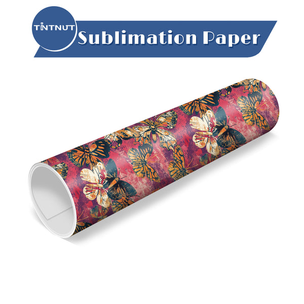 Tintnut Butterfly Pattern Sublimation Transfer Paper,Colorful Butterflies Sublimation Ink Transfer Sheets Compatible with ALL Machine and Easy to use Weed.