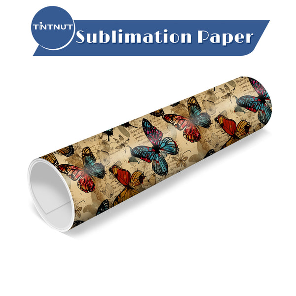 Tintnut Butterfly Pattern Sublimation Ink Transfer Sheets,Colorful Butterflies Sublimation Transfer Paper Compatible with ALL Machine and Easy to use Weed.