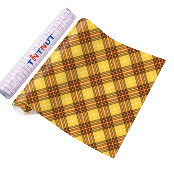 Tintnut Fall Permanent Vinyl,Orange Autumn Pattern Vinyl,Permanent Vinyl Sheets for Decor Sticker,Self Sticker Water proofing Vinyl