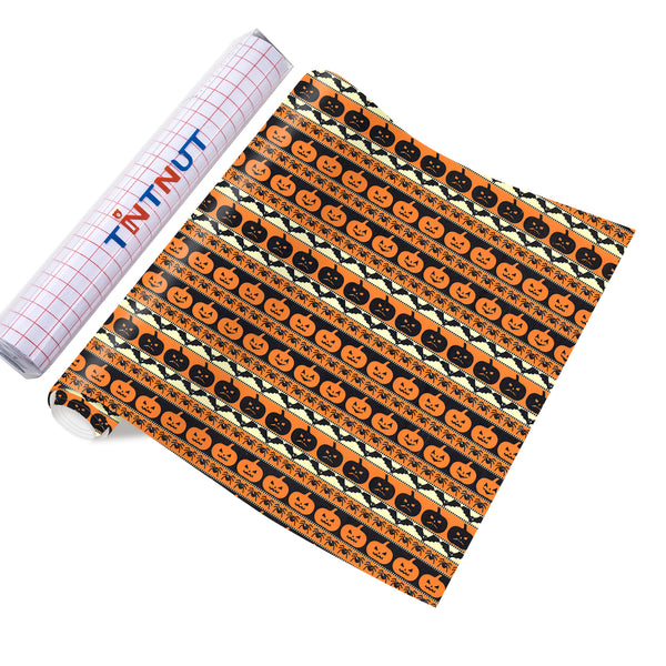 Tintnut Thanksgiving Pumpkin Permanent Vinyl，Autumn Pattern Adhesive Vinyl,Self Sticker Water proofing Vinyl