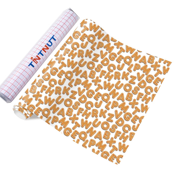 Tintnut Christmas Permanent Adhesive Vinyl,Gingerbread Cookies Pattern Permanent Vinyl,Self Sticker Water proofing Vinyl