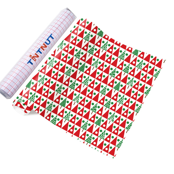 Tintnut Christmas Permanent Adhesive Vinyl，Christmas Pattern Permanent Vinyl,Home Decor Self Sticker