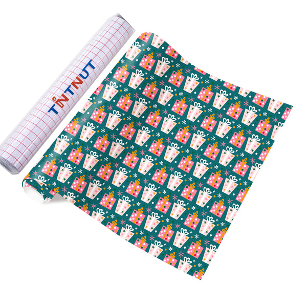 Tintnut Christmas Permanent Vinyl，Christmas Pattern Permanent Adhesive Vinyl,Self Sticker Water proofing Vinyl