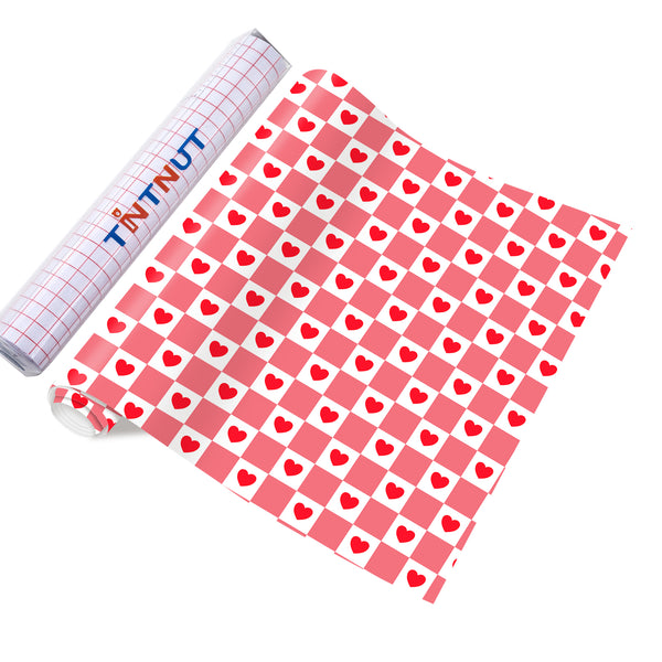 Tintnut Heart Pattern Love Prints Outdoor Vinyl Compatible with Cricut or Silhouette for Self Sticker