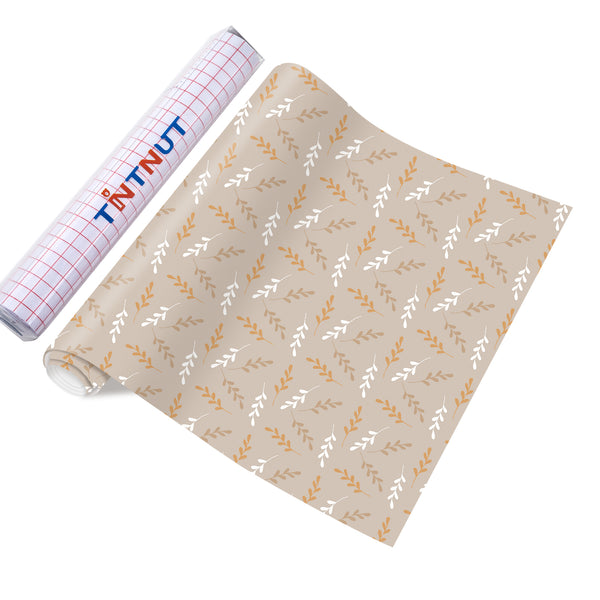 Tintnut Bown Autumn Permanent Vinyl,Fall Permanent Adhesive Vinyl,Self Sticker Water Proofing Vinyl