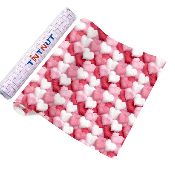 Tintnut Heart Pattern Love Prints Outdoor Vinyl Compatible with Cricut or Silhouette for Decor Self Sticker