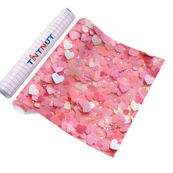 Tintnut Heart Pattern Love Prints Outdoor Vinyl Compatible with Sequin or Silhouette for Decor Self Sticker