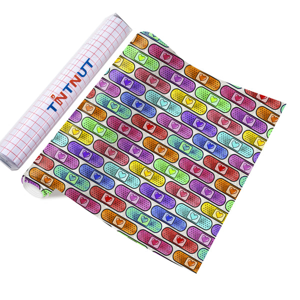 Tintnut Nurses Day Parmanet Vinyl,Multicolour Pattern Parmanet Vinyl,Waterproof Vinyl for Home Decor Self Sticker