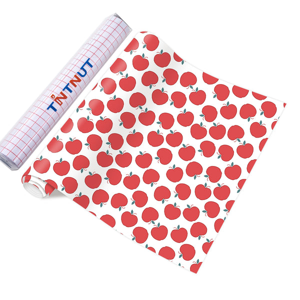 Tintnut Teachers' Day Red Apples Heat Parmanet Vinyl Adhesive Vinyl Sheets Self Sticker Water Proofing Vinyl