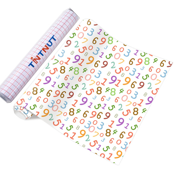 Tintnut Teachers' Day Colorful Numbers Heat Parmanet Vinyl Adhesive Vinyl Sheets Self Sticker Water Proofing Vinyl