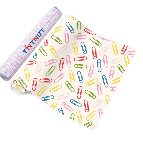 Tintnut Teachers' Day Colored Paper Clips Heat Parmanet Vinyl Adhesive Vinyl Sheets Self Sticker Water Proofing Vinyl