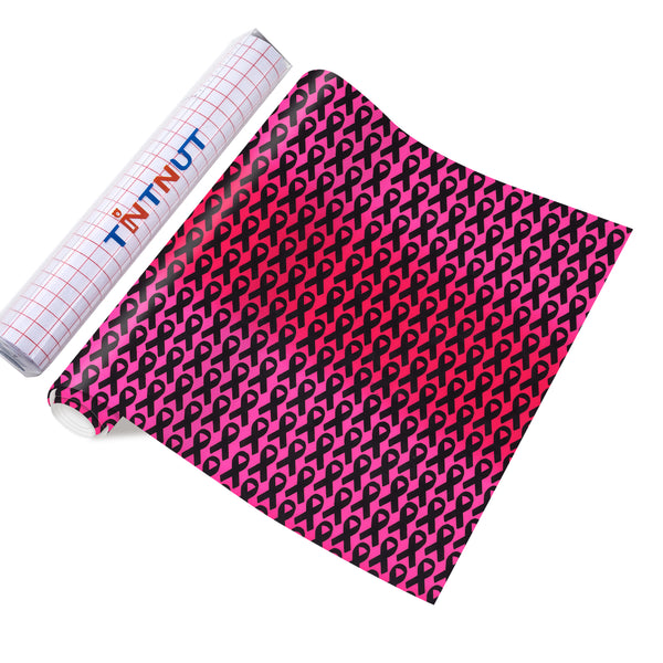 Tintnut Pink Ribbon Permanent Vinyl,Breast Cancer Awareness Vinyl for Cutting Machine,Waterproof Vinyl for Home Decor Self Sticker