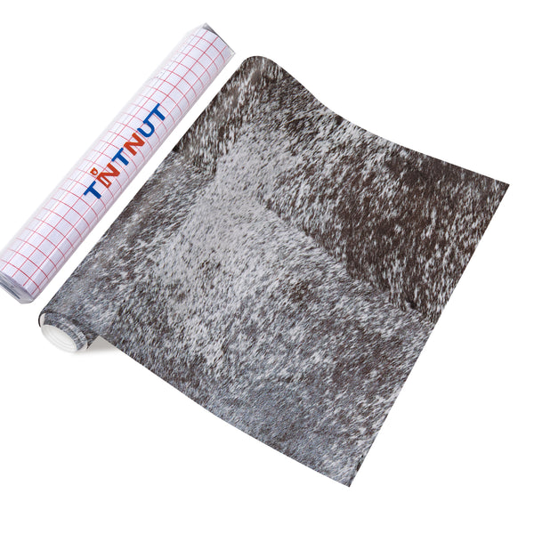 Tintnut Cowhide Adhesive Vinyl, Animal Print Permanent Vinyl, Cow Print Vinyl, Self Sticker Water proofing Vinyl, Permanent Outdoor Vinyl for Decor Sticker