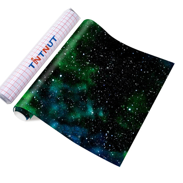 Tintnut Galaxxy Permanent Vinyl Black Green Adhesive Vinyl Sheets Watercolor Self Sticker Water Proofing Vinyl