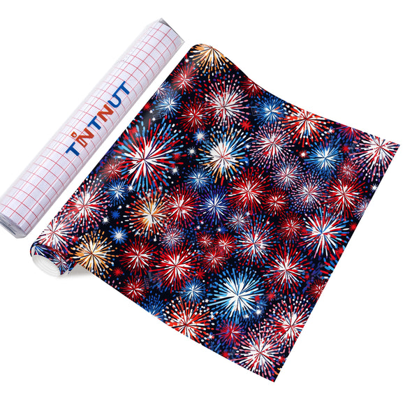 Tintnut Leopard Flag Permanent Adhesive Vinyl, American Flag Adhesive Vinyl 4th of July American Flag, Outdoor Vinyl for Decor Sticker