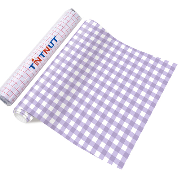 Tintnut Spring Plaids Permanent Vinyl,Easter Plaid Patterned Permanent Adhesive Vinyl for Cutting Machine,Home Decor Self Sticker