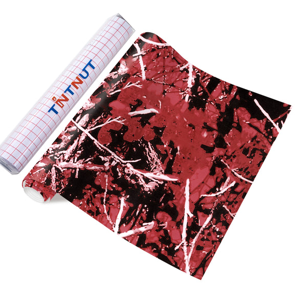 Tintnut Leave Pattern Permanent Vinyl Red Adhesive Vinyl Sheets Self Sticker Water Proofing Vinyl