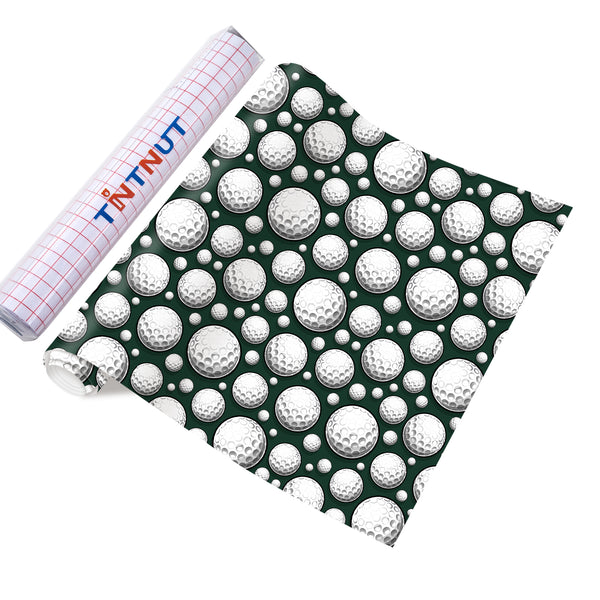 Tintnut Golf Patterned Permanent Adhesive Vinyl,Permanent Vinyl for Cutting Machine,Waterproof Vinyl for Home Decor Self Sticker