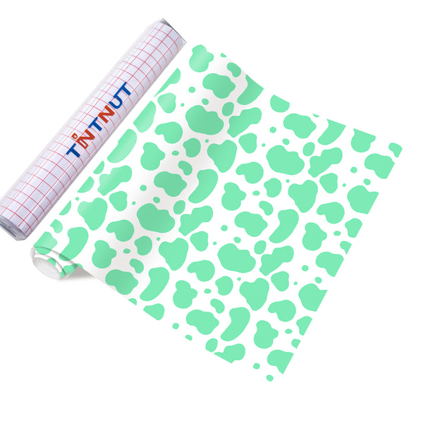 Tintnut Colorful Cow Permanent Vinyl, Cowhide Pattern Printed Adhesive Vinyl,Self Sticker Water proofing Vinyl