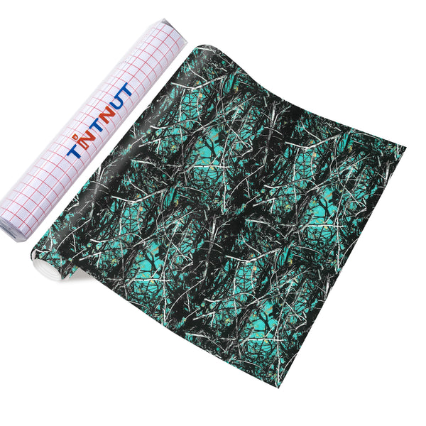 Tintnut Leave Pattern Permanent Vinyl Green Black Adhesive Vinyl Sheets Self Sticker Water Proofing Vinyl
