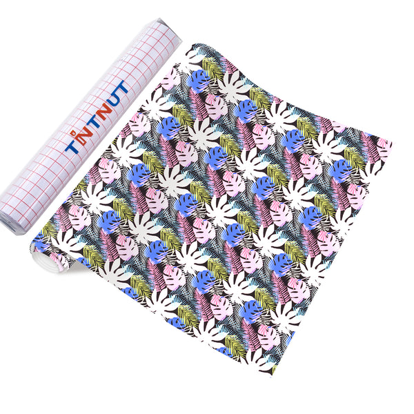 Tintnut Tropical Plant Permanent Vinyl Colored Adhesive Vinyl Sheets Watercolor Self Sticker Water Proofing Vinyl