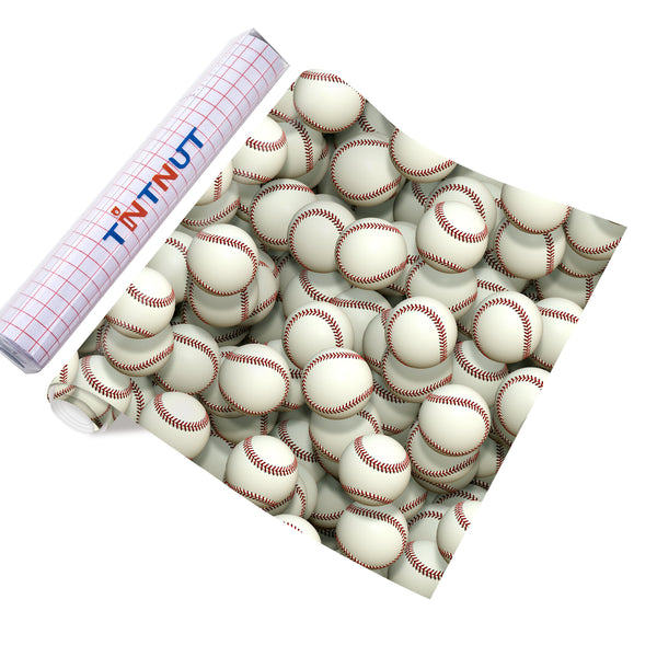 Tintnut Ture Baseball Pattern Permanent Vinyl Adhesive Vinyl Self Sticker Waterproof