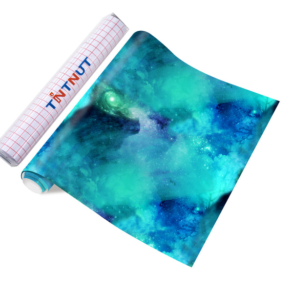 Tintnut Galaxy Permanent Vinyl  Blue Adhesive Vinyl Sheets Watercolor Self Sticker Water Proofing Vinyl