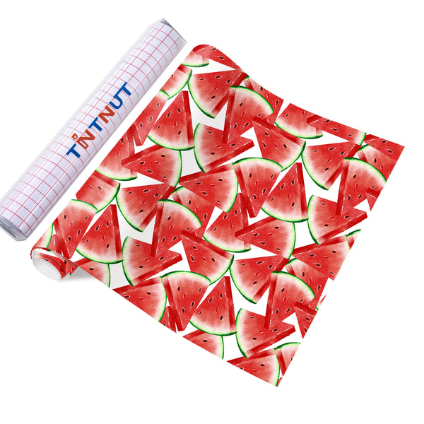 Tintnut Watermelon Permanent Vinyl,Summer Permanent Vinyl for Cutting Machine,Permanent Outdoor Vinyl for Decor Sticker