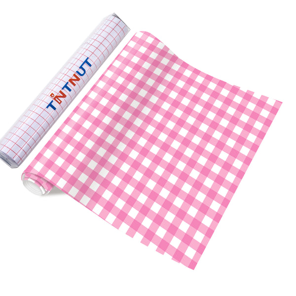 Tintnut Colorful Plaids Permanent Vinyl,Easter Plaid Patterned Permanent Adhesive Vinyl for Cutting Machine,Home Decor Self Sticker