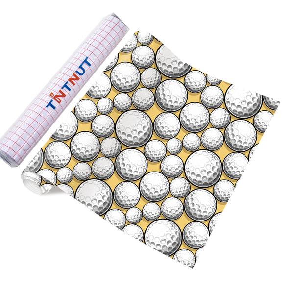 Tintnut Golf Patterned Permanent Adhesive Vinyl,Permanent Vinyl for Mugs,Waterproof Vinyl for Home Decor Self Sticker