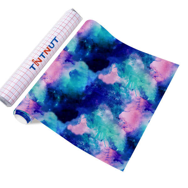 Tintnut Galaxy Permanent Vinyl  Pink Blue Adhesive Vinyl Sheets Watertcolor Self Sticker Water Proofing Vinyl