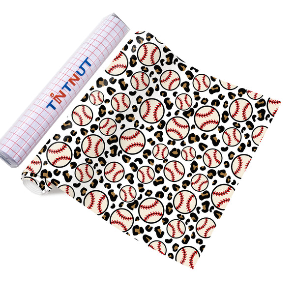 Tintnut Sports Pattern Permanent Vinyl Baseball Adhesive Vinyl Sheets Self Sticker Water Proofing Vinyl
