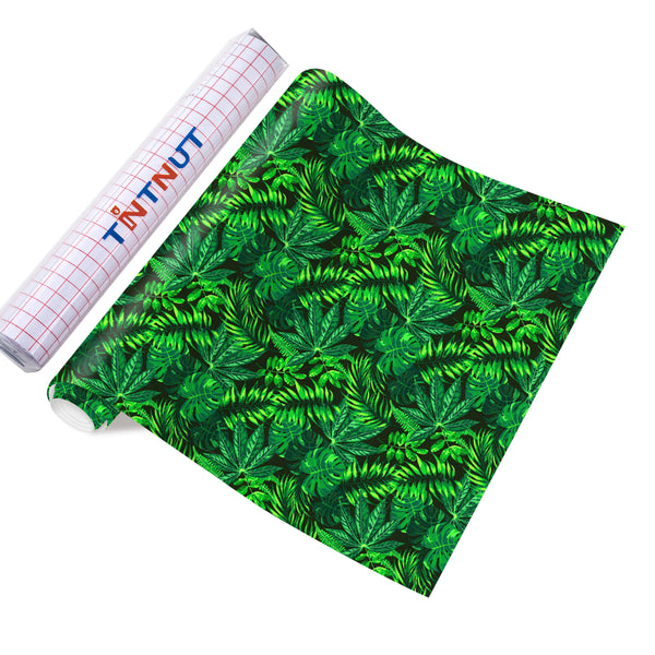 Tintnut Tropical Plant Permanent Vinyl Green Tree Adhesive Vinyl Sheets Watercolor Self Sticker Water Proofing Vinyl