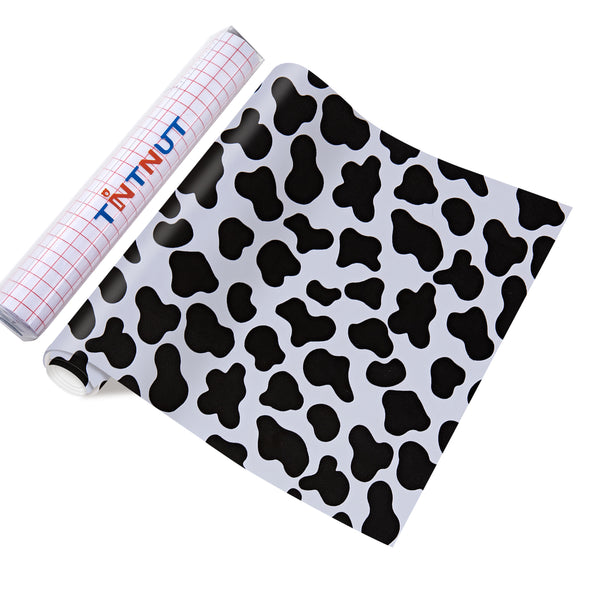 Tintnut Cowhide Adhesive Vinyl, Cow Print Permanent Vinyl, Permanent Outdoor Vinyl for Decor Sticker, Animal Print Vinyl, Self Sticker Water proofing Vinyl