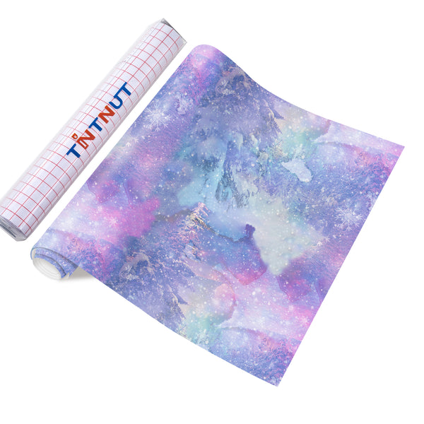 Tintnut Snowflake Permanent Adhesive Vinyl,Winter Snowscape Pattern Self Sticker Water proofing Vinyl