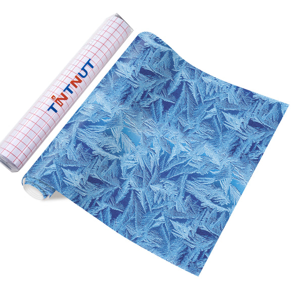 Tintnut Snowflake Permanent Adhesive Vinyl,Winter Snowscape Pattern Permanent Vinyl Self Sticker Water proofing Vinyl