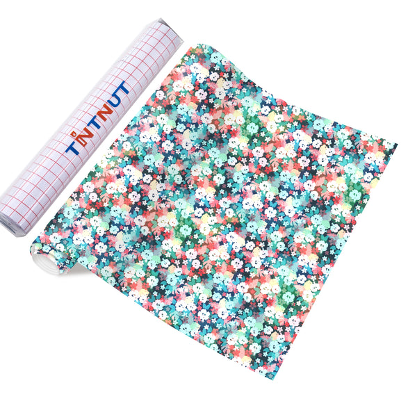 Tintnut Tropical Plant Permanent Vinyl Spring Adhesive Vinyl Sheets Watercolor Self Sticker Water Proofing Vinyl