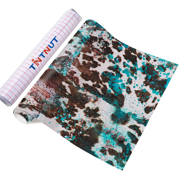 Tintnut Cowhide Adhesive Vinyl, Animal Print Vinyl, Cow Print Permanent Vinyl, Self Sticker Water proofing Vinyl, Permanent Outdoor Vinyl for Decor Sticker
