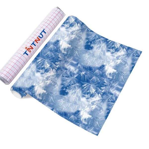 Tintnut Winter Snowscape Permanent Vinyl, Snowflake Permanent Adhesive Vinyl Sheets,Snowscape Pattern Self Sticker Water proofing Vinyl