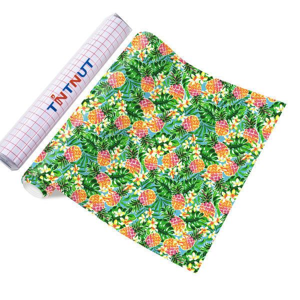 Tintnut Tropical Plant Permanent Vinyl jackfruit motif Adhesive Vinyl Sheets Watercolor Self Sticker Water Proofing Vinyl