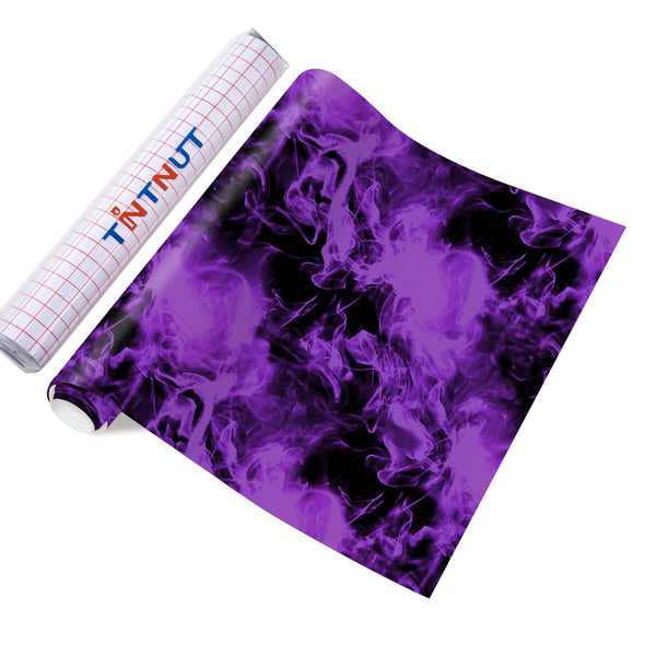 Tintnut Flame Permanent Vinyl,Colorful Pattern Permanent Vinyl,  Adhesive Vinyl Sheets Watercolor Self Sticker Water Proofing Vinyl