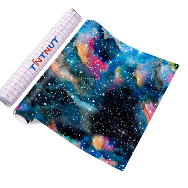 Tintnut Galaxy Permanent Vinyl  Adhesive Vinyl Sheets, Watercolor Self Sticker Water Proofing Vinyl