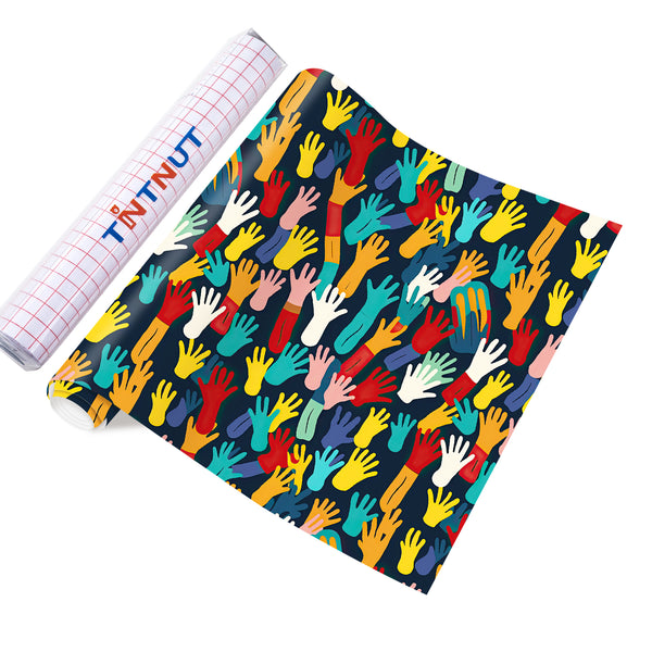 Tintnut Teachers Kindergarten Patterned Permanent Vinyl, School Patterned Permanent Adhesive Vinyl for Cutting Machine,Self Sticker Water proofing Vinyl